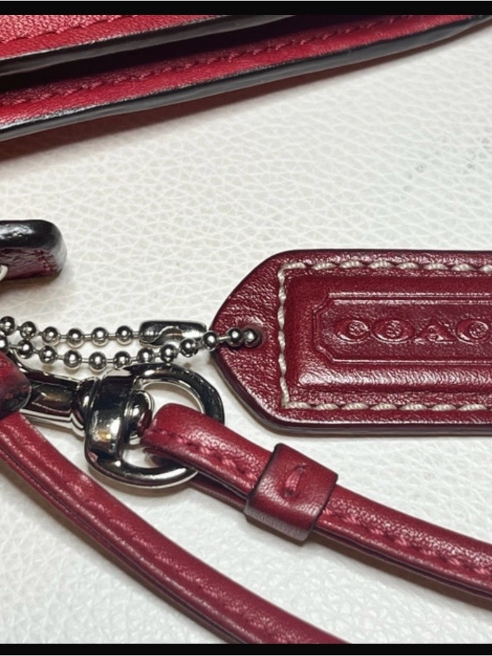 Coach Red Leather Turn-Lock Wristlet Wallet - Picture 7 of 7